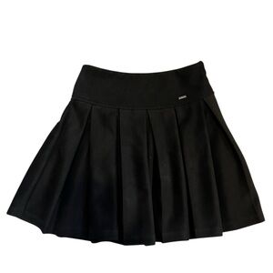 Black Pleated Mini Skirt Zara Girls vegan suede